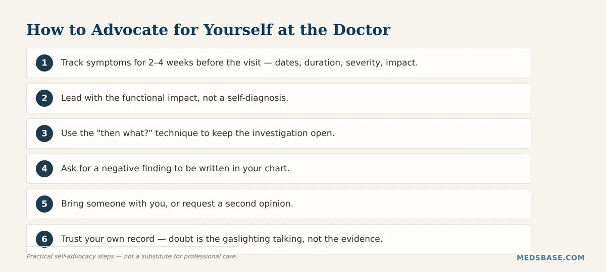 Six steps to advocate for yourself at the doctor when symptoms are dismissed