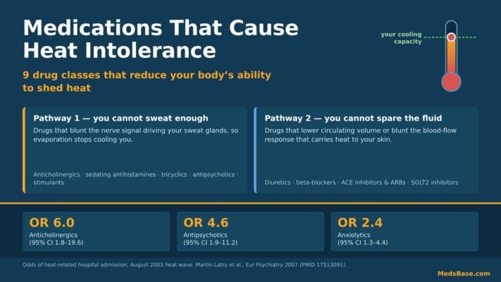 Medications that cause heat intolerance - 9 drug classes that reduce the body's ability to shed heat