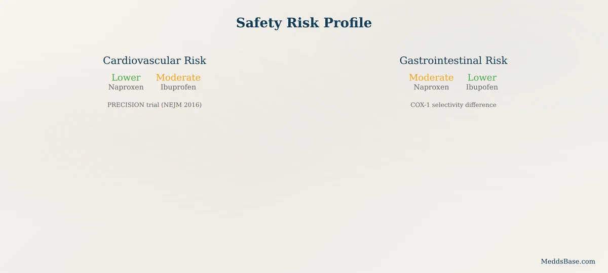 naproxn ibupofen cardiovascular and gastrointestinal safety comparison