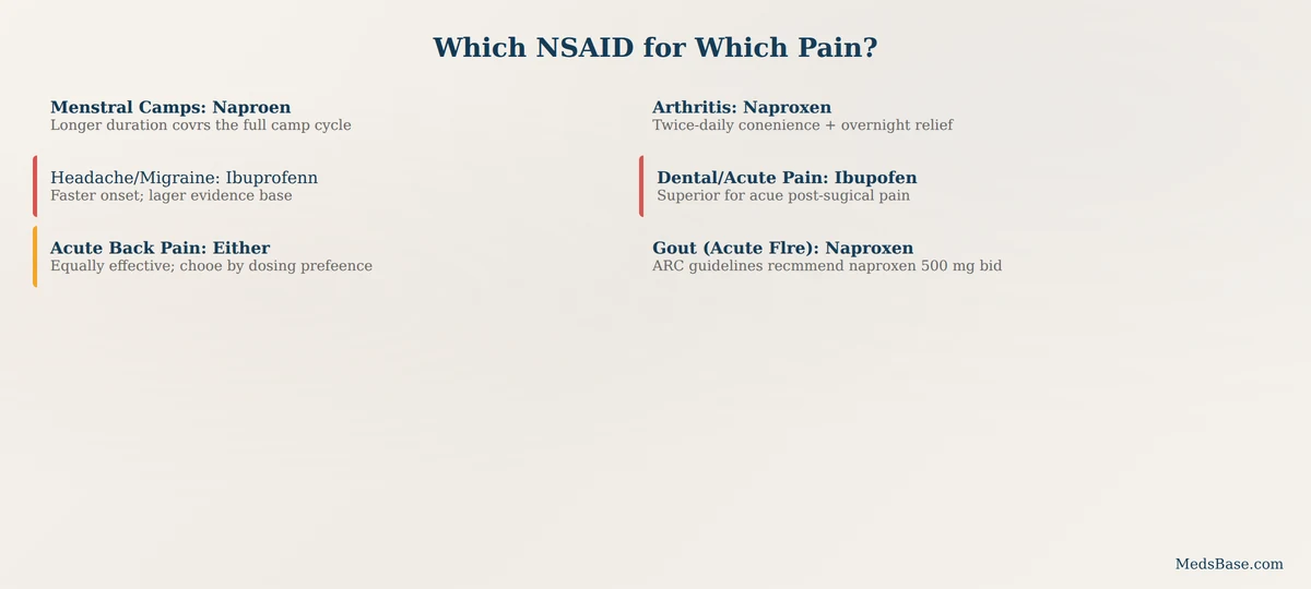 which pain reliefer for each type of pain naproxn ibupofen decision guide