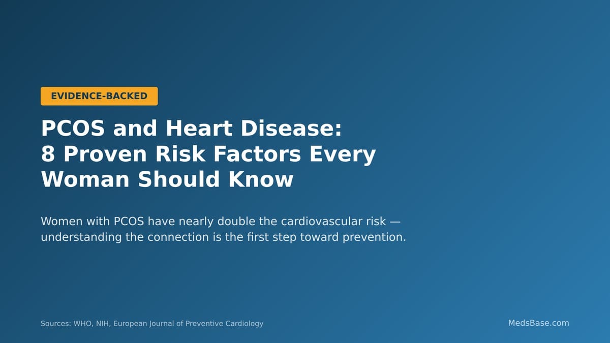 PCOS heart disease risk explained with medical illustration