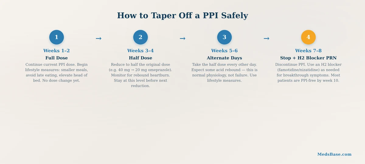 how to taper off PPIs safely 8 week schedule step by step