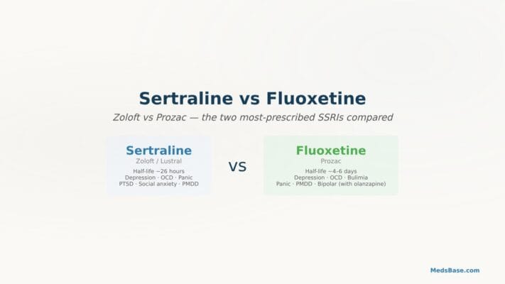sertraline vs fluoxetine Zoloft Prozac SSRI comparison