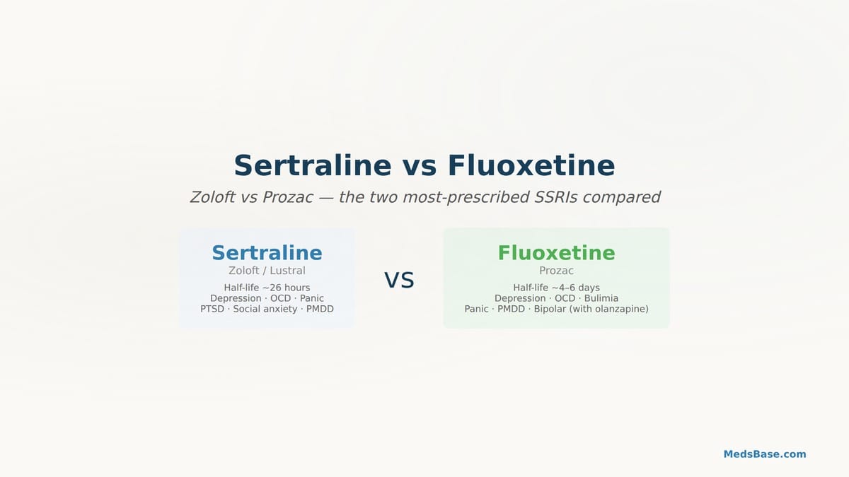 sertraline vs fluoxetine Zoloft Prozac SSRI comparison