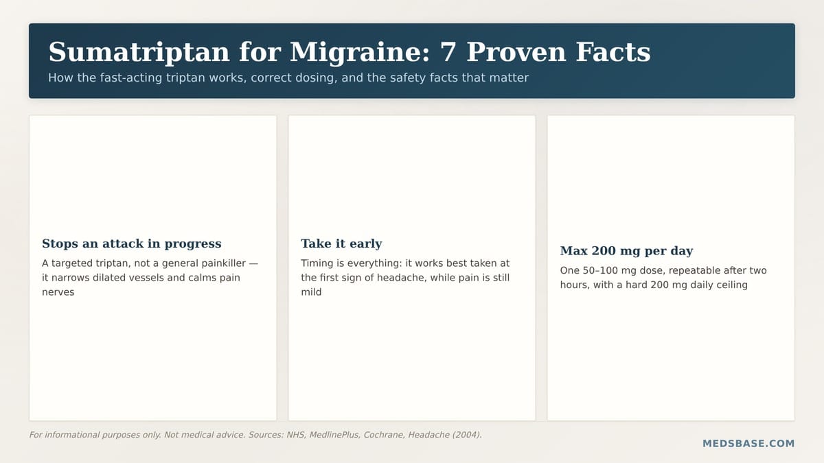 Sumatriptan for migraine relief — how the fast-acting triptan works, dosing, and safety