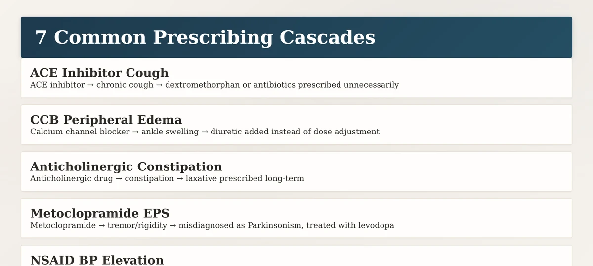 7 most common prescribing cascades in older adults visual guide