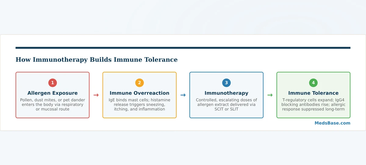 how allergy immunotherapy builds immune tolerance mechanism diagram