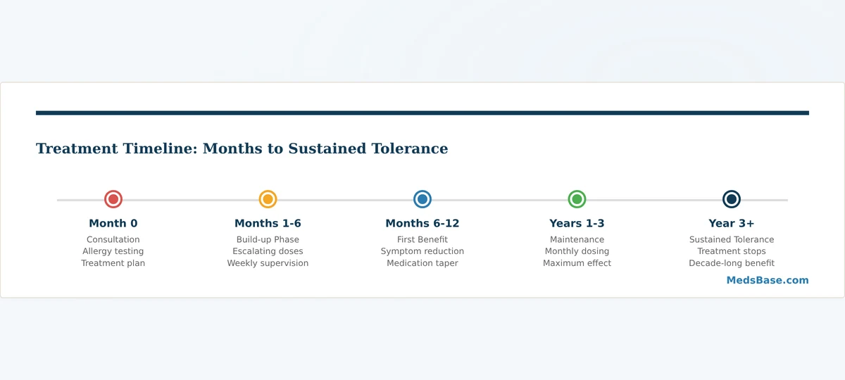 allergy immunotherapy treatment timeline from start to sustained tolerance