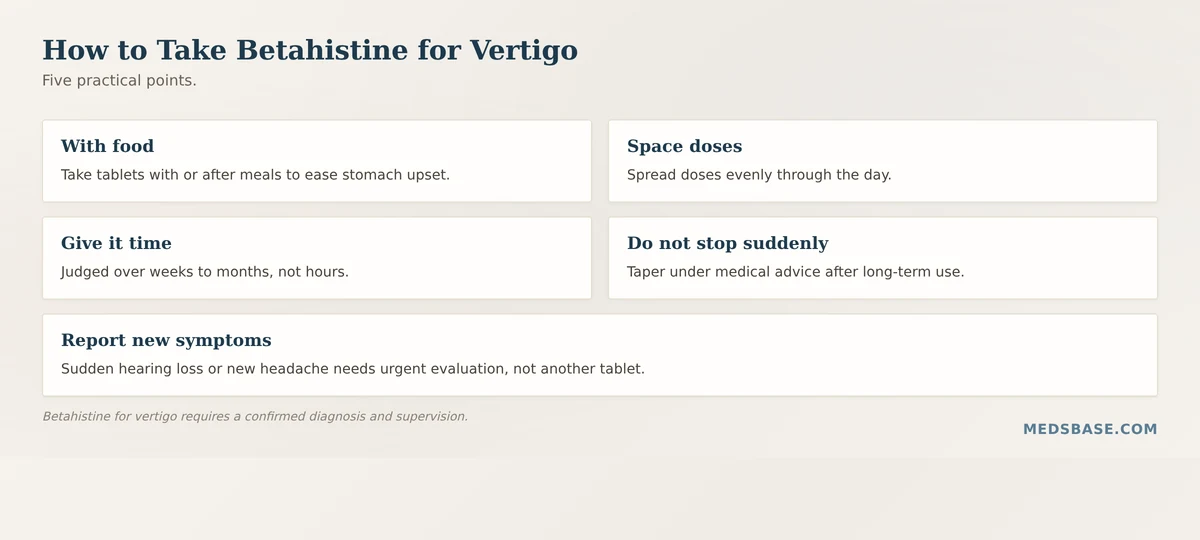 How to take betahistine for vertigo — five dosing and monitoring steps