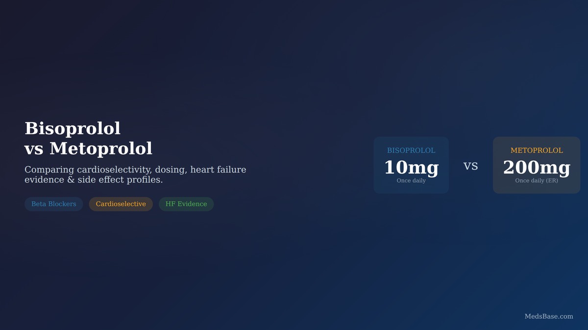 bisoprolol vs metoprolol beta blocker cardioselectivity comparison guide