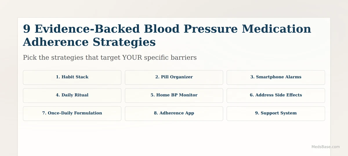Nine-step blood pressure medication adherence strategy guide
