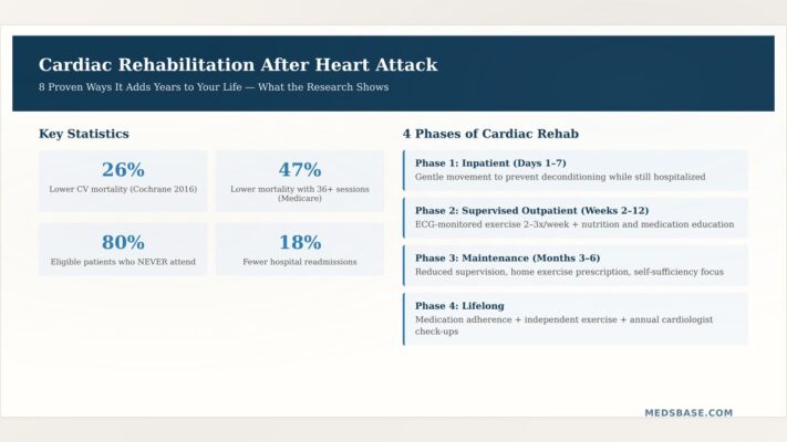 Cardiac rehabilitation after heart attack reduces mortality by 26 percent with four phases of recovery