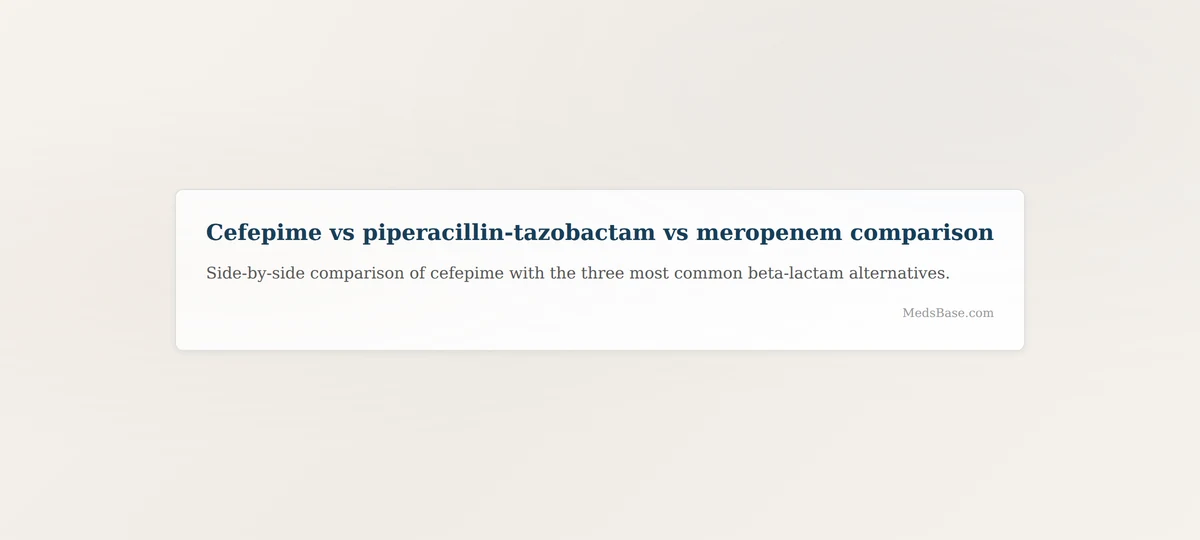 Cefepime vs piperacillin-tazobactam vs meropenem comparison