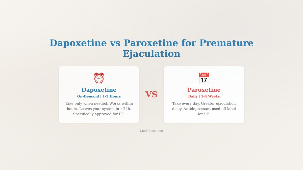 dapoxetine vs paroxetine premature ejaculation treatment comparison