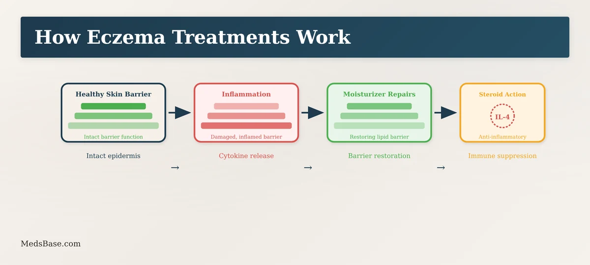 How eczema treatment options work at the skin barrier level