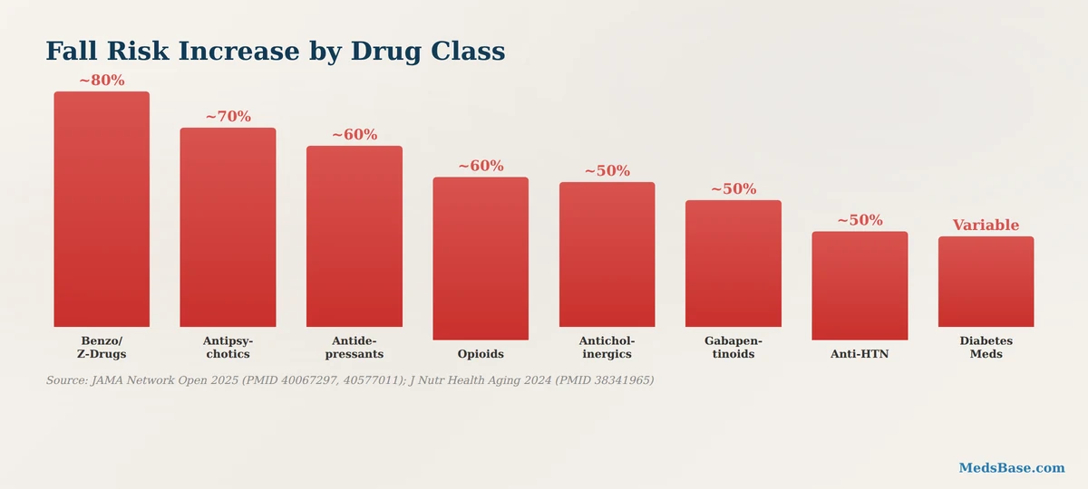 8 drug classes ranked by fall risk in elderly