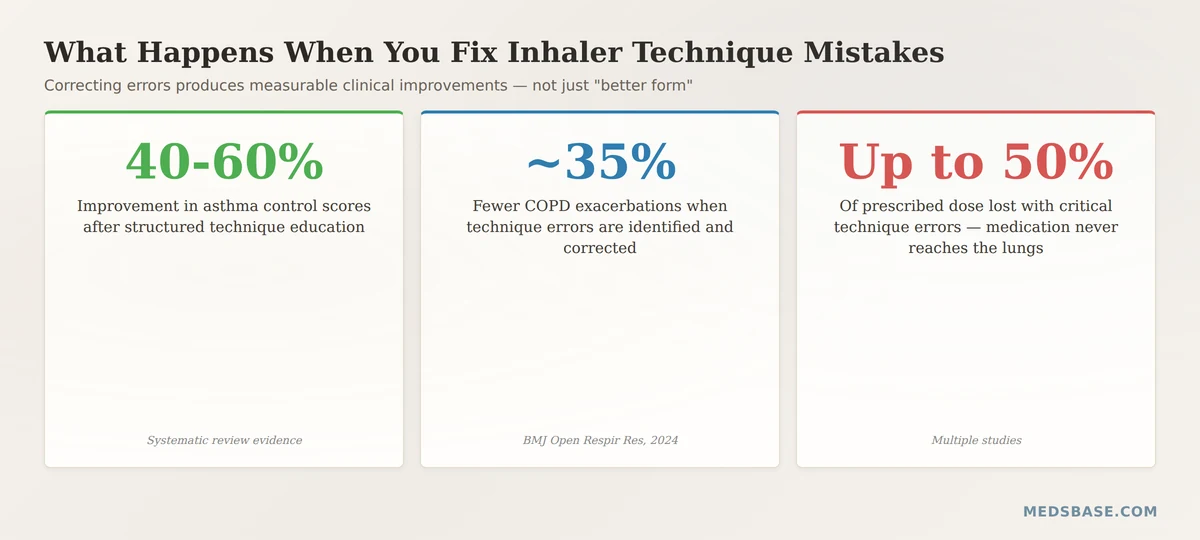 inhaler technique improvement clinical outcomes data
