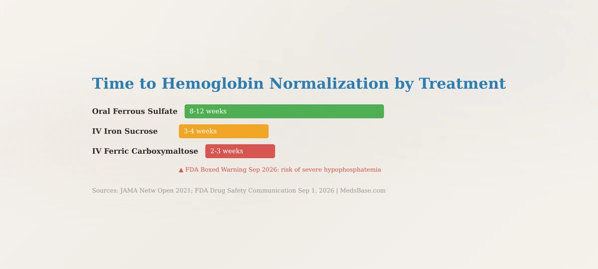 comparison of iron deficiency anemia treatment effectiveness by method