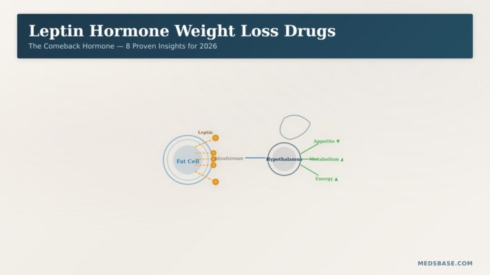 Leptin hormone weight loss drugs mechanism illustration