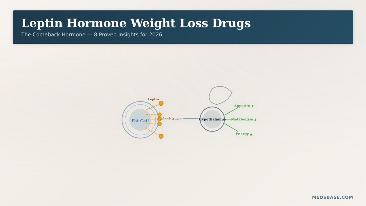 Leptin hormone weight loss drugs mechanism illustration