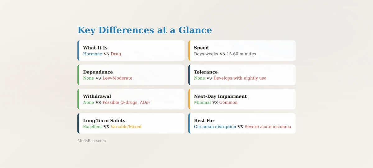 key differences between melatonin and prescription sleeping pills