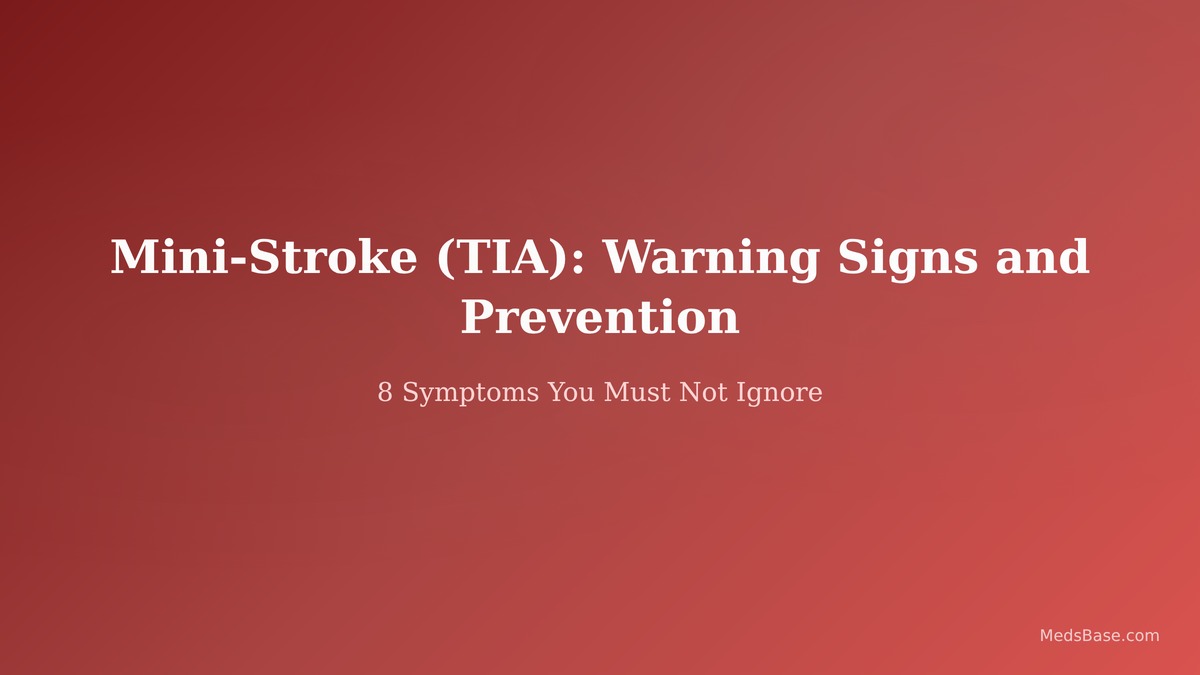 Mini stroke TIA warning signs and prevention — 8 symptoms you must not ignore