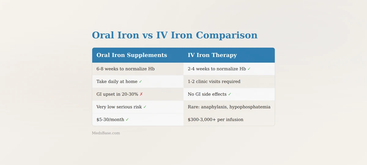 oral iron supplements versus intravenous iron therapy comparison