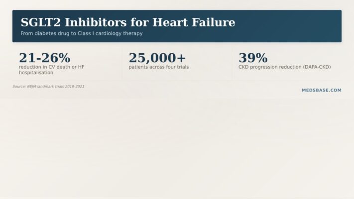 SGLT2 inhibitors for heart failure — cardiorenal protection from four landmark trials