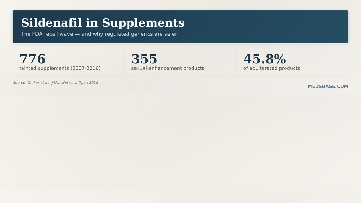 Sildenafil in supplements — the FDA recall wave showing hidden PDE5 inhibitors in natural male enhancement products