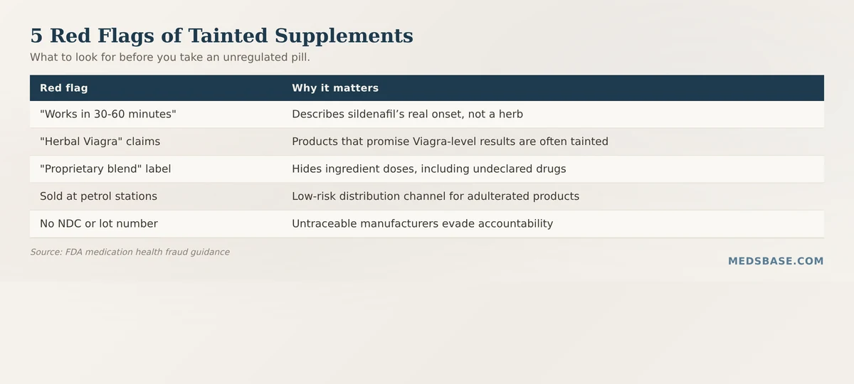 Five red flags that signal sildenafil in supplements before you take them