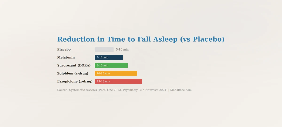 sleep medication effectiveness comparison reducing time to fall asleep chart