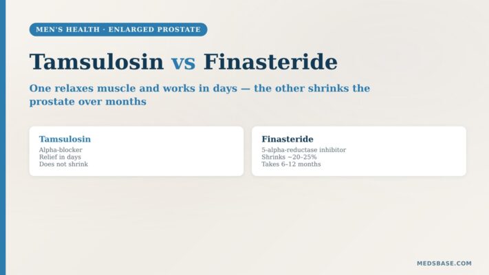 Tamsulosin vs finasteride enlarged prostate comparison guide
