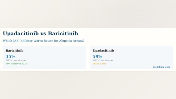 upadacitinib vs baricitinib alopecia areata JAK inhibitor comparison SALT score