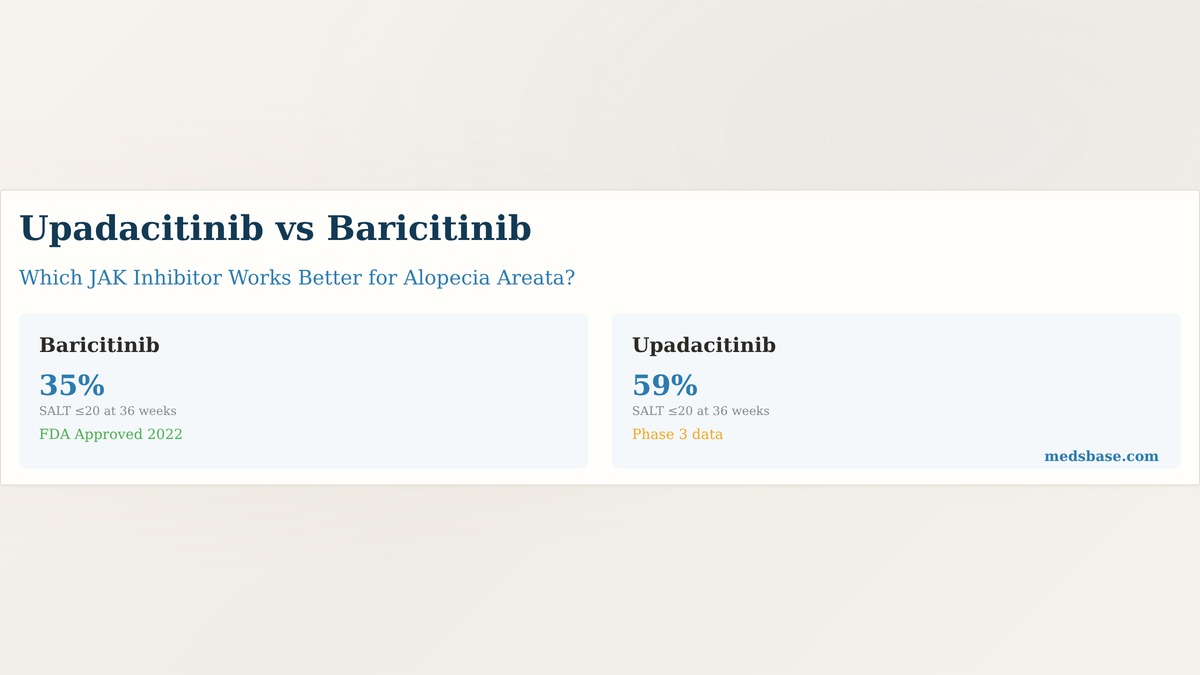 upadacitinib vs baricitinib alopecia areata JAK inhibitor comparison SALT score