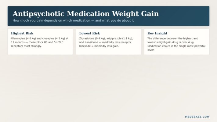 antipsychotic medication weight gain timeline 12 months progression