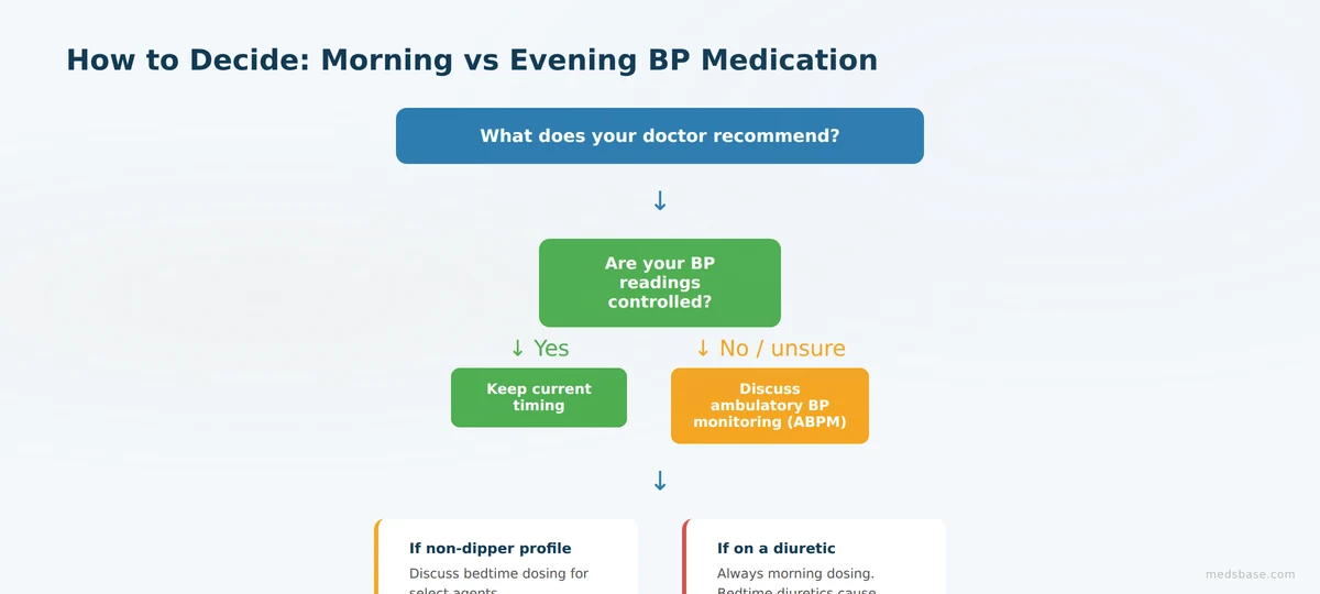 blood pressure medication morning vs evening decision guide flowchart