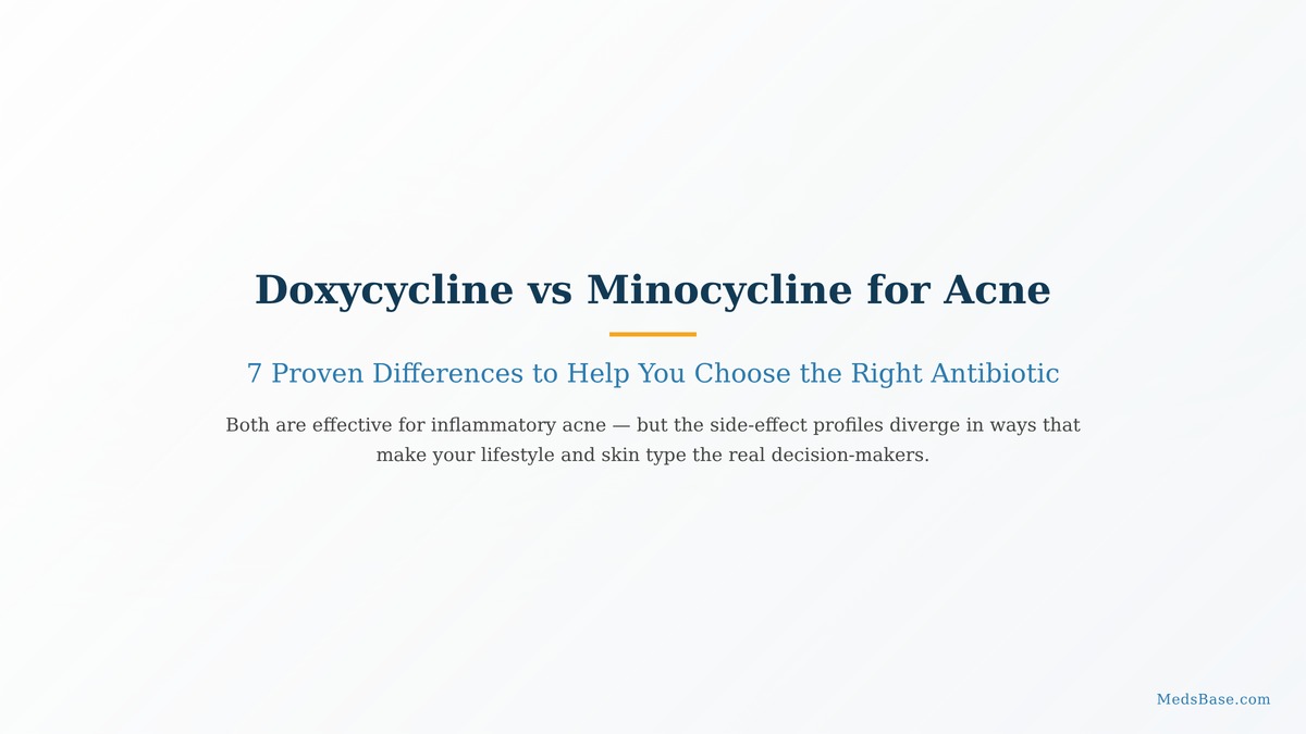 Doxycycline vs minocycline for acne comparison showing key differences in side effects and effectiveness