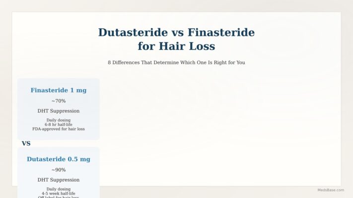 dutasteride vs finasteride for hair loss comparison chart DHT blocking and key differences