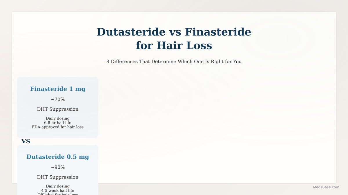 dutasteride vs finasteride for hair loss comparison chart DHT blocking and key differences