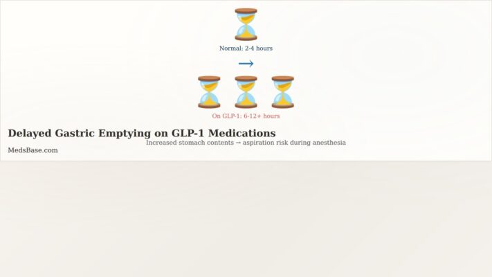 GLP-1 medications delay stomach emptying increasing anesthesia aspiration risks