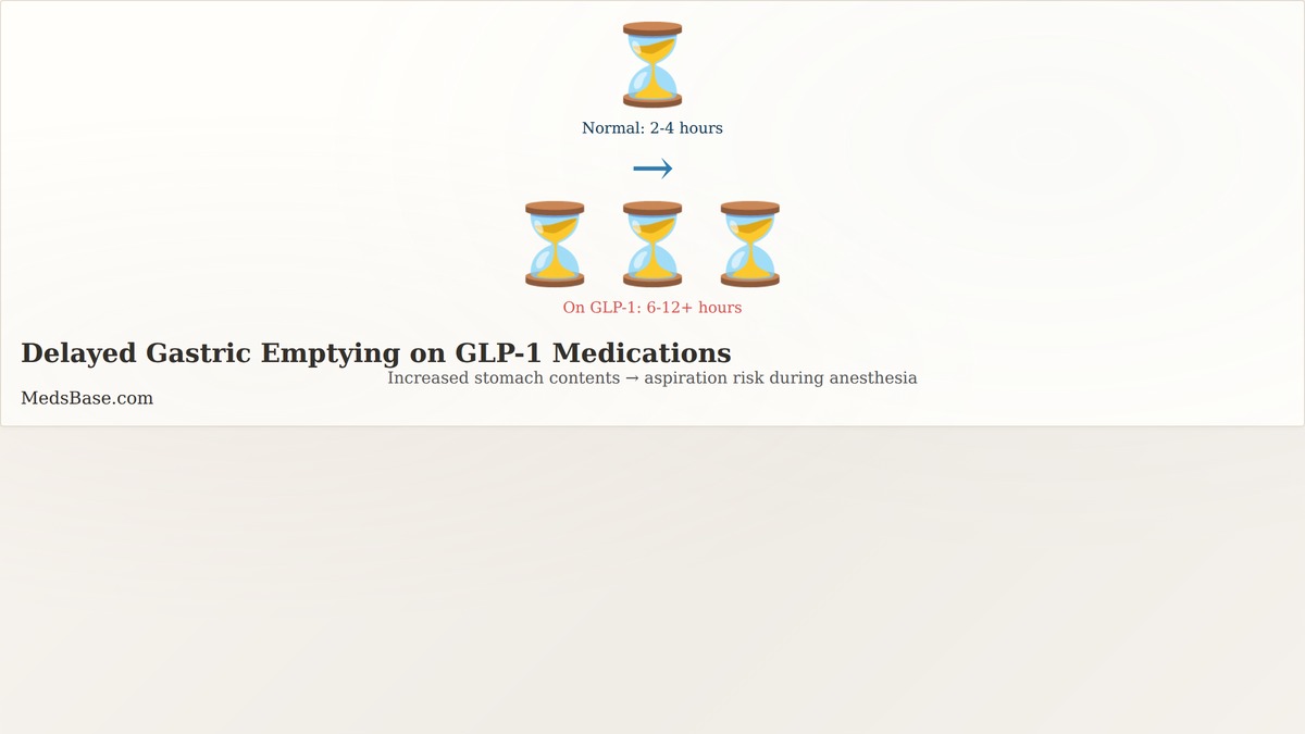 GLP-1 medications delay stomach emptying increasing anesthesia aspiration risks