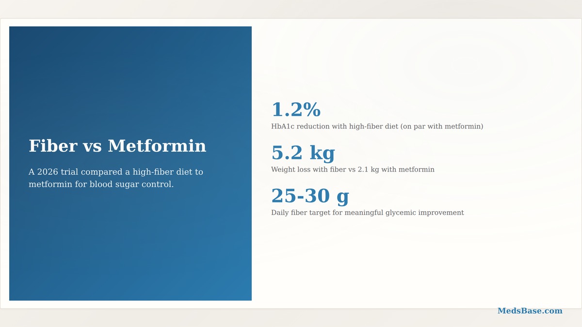 High-fiber diet vs metformin blood sugar control comparison