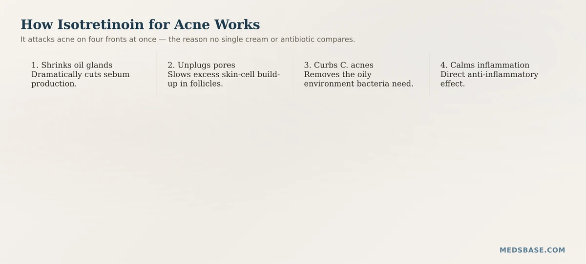 how isotretinoin for acne works sebum reduction retinoid mechanism