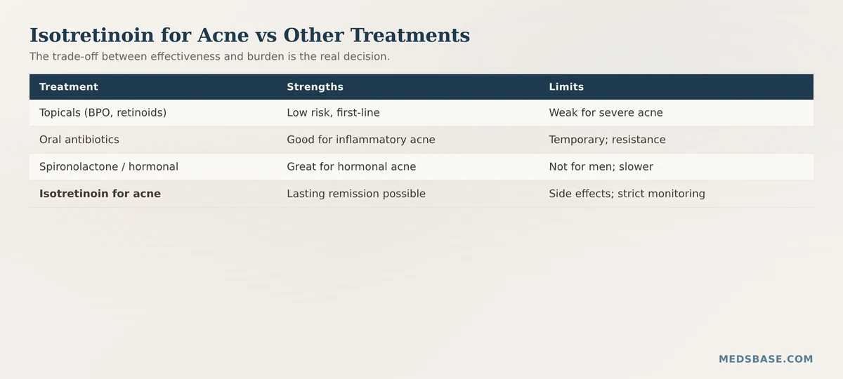 isotretinoin for acne vs other acne treatments comparison