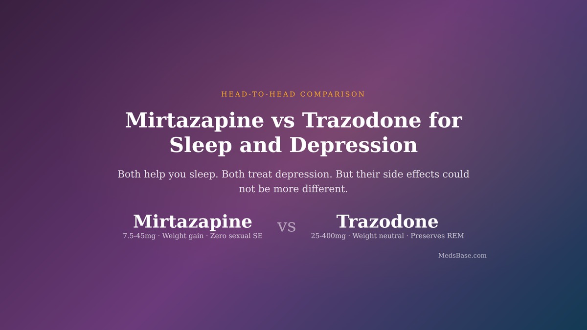 Mirtazapine vs trazodone for sleep and depression — head-to-head comparison with key differences