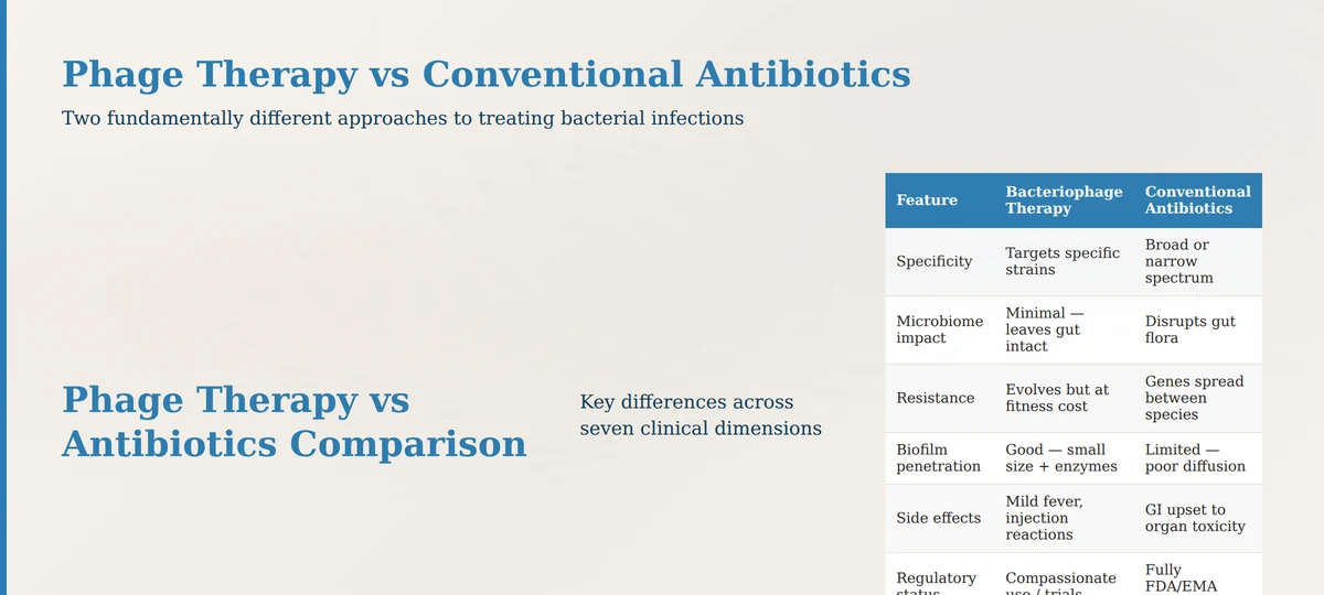 Bacteriophage therapy vs antibiotics comparison for drug-resistant infections