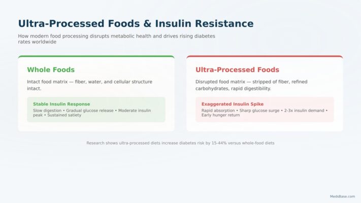 Split comparison of whole foods vs ultra-processed foods impact on insulin response — Ultra-Processed Foods and Insulin Resistance